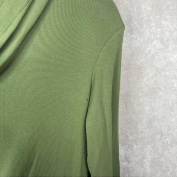ATM Anthony Thomas Melillo Ribbed Hoodie Top In Olive Green Women's Size XS - Picture 6 of 6